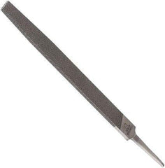 Anglo American - 4" Long, Smooth Cut, Flat American-Pattern File - Double Cut, 0.1" Overall Thickness, Tang - Eagle Tool & Supply