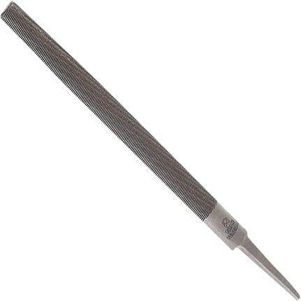 Anglo American - 4" Long, Second Cut, Half Round American-Pattern File - Double Cut, 0.12" Overall Thickness, Tang - Eagle Tool & Supply