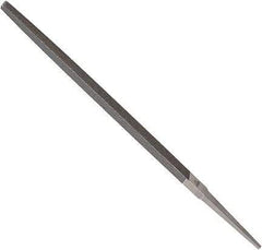 Anglo American - 12" Long, Smooth Cut, Square American-Pattern File - Double Cut, 0.45" Overall Thickness, Tang - Eagle Tool & Supply