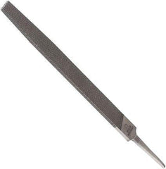 Anglo American - 12" Long, Smooth Cut, Triangle American-Pattern File - Double Cut, 0.79" Overall Thickness, Tang - Eagle Tool & Supply