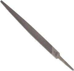 Anglo American - 10" Long, Smooth Cut, Warding American-Pattern File - Double Cut, 0.12" Overall Thickness, Tang - Eagle Tool & Supply