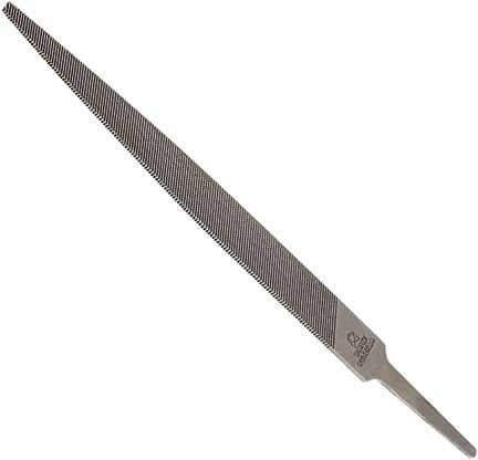 Anglo American - 4" Long, Smooth Cut, Warding American-Pattern File - Double Cut, 0.06" Overall Thickness, Tang - Eagle Tool & Supply