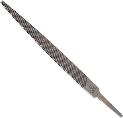 Anglo American - 6" Long, Smooth Cut, Warding American-Pattern File - Double Cut, 0.08" Overall Thickness, Tang - Eagle Tool & Supply