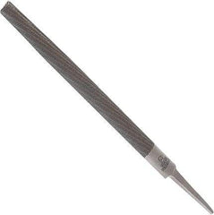 Anglo American - 8" Long, Smooth Cut, Half Round American-Pattern File - Double Cut, 0.22" Overall Thickness, Tang - Eagle Tool & Supply