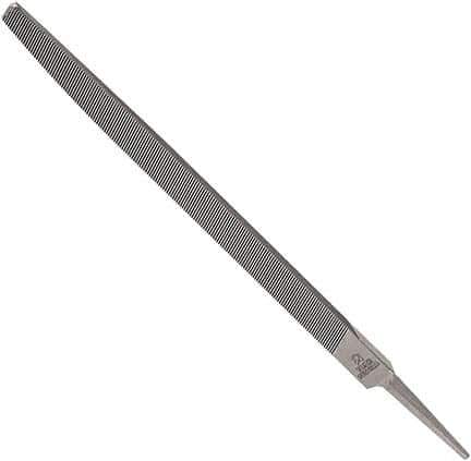 Anglo American - 6" Long, Smooth Cut, Triangle American-Pattern File - Double Cut, 0.39" Overall Thickness, Tang - Eagle Tool & Supply