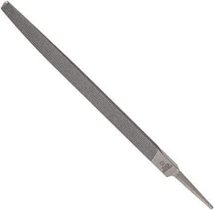 Anglo American - 8" Long, Smooth Cut, Triangle American-Pattern File - Double Cut, 0.55" Overall Thickness, Tang - Eagle Tool & Supply