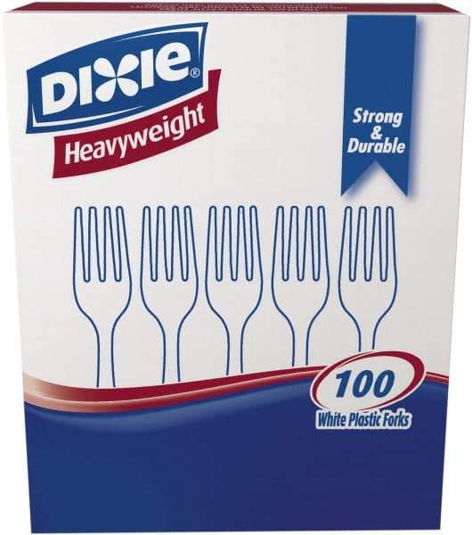 Dixie - Dixie Plastic Tableware, Heavyweight Forks - White - Eagle Tool & Supply