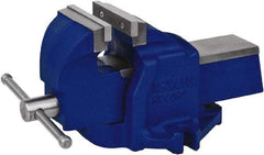 Irwin - 4" Jaw Width, 4-3/4" Opening Capacity, 2-3/4" Throat Depth, Steel Stationary Bench Vise - Bolt Down Base Attachment - Eagle Tool & Supply