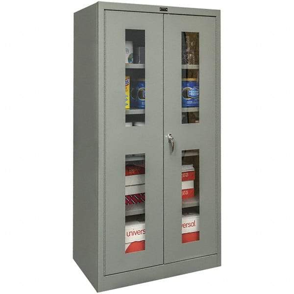 Hallowell - 4 Shelf Visible Storage Cabinet - Steel, 36" Wide x 18" Deep x 72" High, Gray - Eagle Tool & Supply