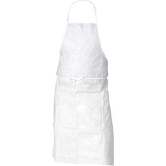 KleenGuard - 28" Wide x 36" Long Bib Apron - Spunbound, White, Resists Dry Particles - Eagle Tool & Supply