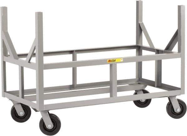 Little Giant - 3,000 Lb Capacity Steel Bar Cradle Truck - Steel Deck, 24" OAW, 0" Platform Length, Phenolic Casters - Eagle Tool & Supply