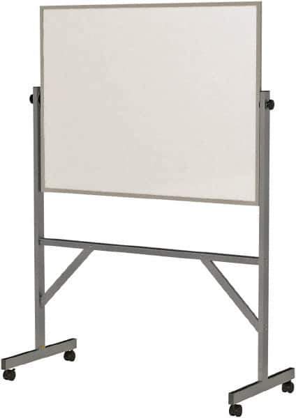 Ghent - 72" High x 53" Wide Reversible Dry Erase Board - Porcelain, 20" Deep, Includes Eraser & 4 Markers - Eagle Tool & Supply