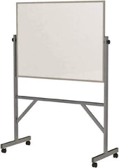 Ghent - 72" High x 53" Wide Reversible Dry Erase Board - Porcelain, 20" Deep, Includes Eraser & 4 Markers - Eagle Tool & Supply