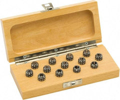 Parlec - 13 Piece, 1mm to 7mm Capacity, ER Collet Set - 0.0002" TIR, Increments of 0.0197", Series ER11 - Exact Industrial Supply