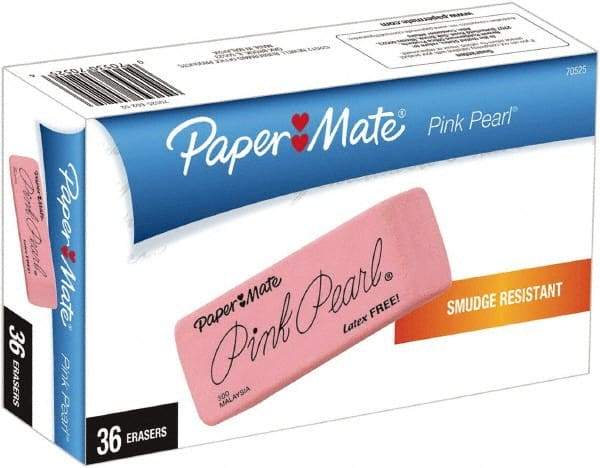 Paper Mate - Rectangle Rubber Eraser - Pink - Eagle Tool & Supply