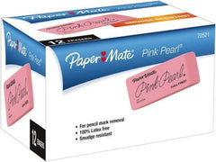 Paper Mate - Rectangle Rubber Eraser - Pink - Eagle Tool & Supply