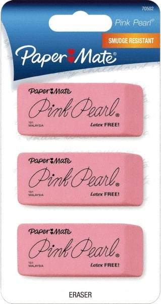 Paper Mate - Rectangle Rubber Eraser - Pink - Eagle Tool & Supply