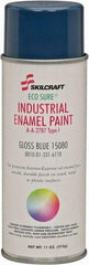 Ability One - Blue, Gloss, Enamel Spray Paint - 12 to 15 Sq Ft per Can, 16 oz Container, Use on Masonry - Eagle Tool & Supply