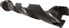 Allied Machine and Engineering - Series 32, 32 to 35mm Diam, 1-1/2" Diam Straight Shank with Flange, Helical Flute Spade Drill - 9-41/64" Max Depth, 11-23/32" Body Length, 14-13/32" OAL, Standard Length, Through Coolant - Eagle Tool & Supply