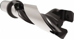 Allied Machine and Engineering - Series 26, 26 to 28.99mm Diam, 32mm Diam Straight Shank with Flange, Helical Flute Spade Drill - 87mm Max Depth, 128.1mm Body Length, 188.1mm OAL, Standard Length, Through Coolant - Eagle Tool & Supply