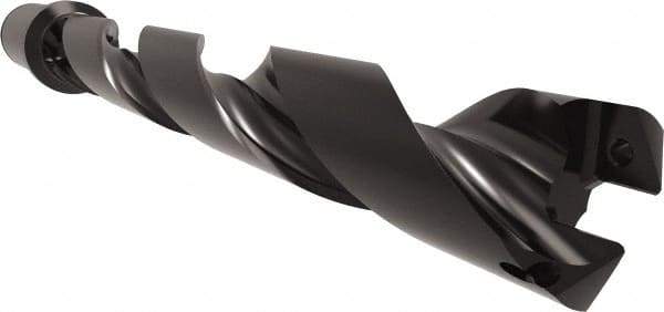Allied Machine and Engineering - Series 29, 29 to 32mm Diam, 1-1/4" Diam Straight Shank with Flange, Helical Flute Spade Drill - 8-13/16" Max Depth, 10-27/64" Body Length, 12-45/64" OAL, Standard Length, Through Coolant - Eagle Tool & Supply