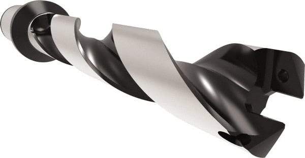 Allied Machine and Engineering - Series 32, 32 to 35mm Diam, 40mm Diam Straight Shank with Flange, Helical Flute Spade Drill - 175mm Max Depth, 227.7mm Body Length, 297.7mm OAL, Standard Length, Through Coolant - Eagle Tool & Supply