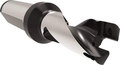 Allied Machine and Engineering - Series 16, 16 to 16.99mm Diam, 20mm Diam Straight Shank with Flange, Helical Flute Spade Drill - 21mm Max Depth, 50.8mm Body Length, 100.8mm OAL, Short Length, Through Coolant - Eagle Tool & Supply