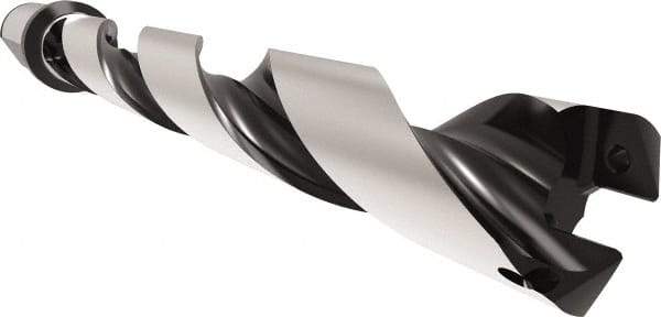 Allied Machine and Engineering - Series 29, 29 to 31.99mm Diam, 32mm Diam Straight Shank with Flange, Helical Flute Spade Drill - 223.9mm Max Depth, 264.1mm Body Length, 324.1mm OAL, Standard Length, Through Coolant - Eagle Tool & Supply