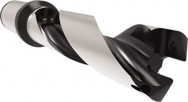 Allied Machine and Engineering - Series 32, 32 to 35mm Diam, 40mm Diam Straight Shank with Flange, Helical Flute Spade Drill - 105mm Max Depth, 157.7mm Body Length, 227.7mm OAL, Standard Length, Through Coolant - Eagle Tool & Supply