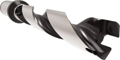 Allied Machine and Engineering - Series 24, 24 to 25.99mm Diam, 25mm Diam Straight Shank with Flange, Helical Flute Spade Drill - 129.9mm Max Depth, 165.8mm Body Length, 221.8mm OAL, Standard Length, Through Coolant - Eagle Tool & Supply