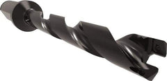 Allied Machine and Engineering - Series 11, 11 to 12mm Diam, 5/8" Diam Straight Shank with Flange, Helical Flute Spade Drill - 3-19/64" Max Depth, 4-11/32" Body Length, 6-7/32" OAL, Standard Length, Through Coolant - Eagle Tool & Supply