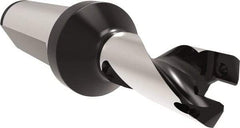 Allied Machine and Engineering - Series 12, 12 to 12.99mm Diam, 20mm Diam Straight Shank with Flange, Helical Flute Spade Drill - 16mm Max Depth, 43.2mm Body Length, 93.2mm OAL, Short Length, Through Coolant - Eagle Tool & Supply