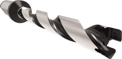 Allied Machine and Engineering - Series 11, 11 to 11.99mm Diam, 16mm Diam Straight Shank with Flange, Helical Flute Spade Drill - 83.9mm Max Depth, 110.6mm Body Length, 158.6mm OAL, Standard Length, Through Coolant - Eagle Tool & Supply