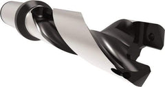 Allied Machine and Engineering - Series 24, 24 to 25.99mm Diam, 25mm Diam Straight Shank with Flange, Helical Flute Spade Drill - 78mm Max Depth, 113.8mm Body Length, 169.8mm OAL, Standard Length, Through Coolant - Eagle Tool & Supply