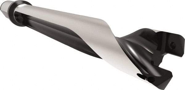 Allied Machine and Engineering - Series 26, 26 to 28.99mm Diam, 32mm Diam Straight Shank with Flange, Straight Flute Spade Drill - 202.9mm Max Depth, 244mm Body Length, 304.1mm OAL, Standard Length, Through Coolant - Eagle Tool & Supply