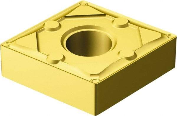 Sandvik Coromant - CNMG431 WF Grade 2015 Carbide Turning Insert - TiCN/AI2O3/TiN Finish, 80° Diamond, 1/2" Inscr Circle, 3/16" Thick, 1/64" Corner Radius - Eagle Tool & Supply