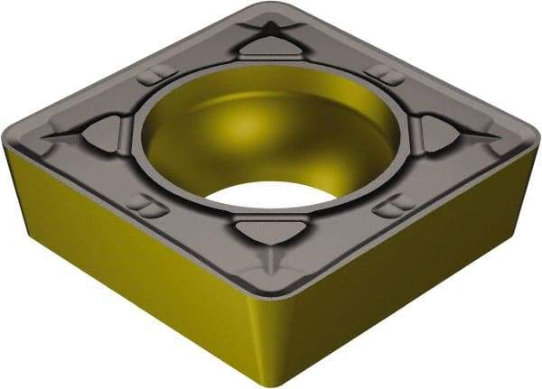 Sandvik Coromant - SCMT32.53 KR Grade 3225 Carbide Turning Insert - TiCN/AI2O3/TiN Finish, 90° Square, 3/8" Inscr Circle, 5/32" Thick, 3/64" Corner Radius - Eagle Tool & Supply
