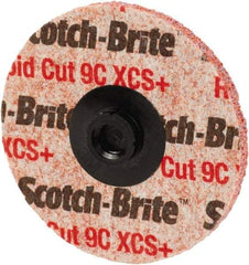 3M - 3" Disc Diam, Aluminum Oxide Quick Change Disc - Type R Attaching System, Nonwoven, Maroon, Medium Grade, 18,000 RPM - Eagle Tool & Supply