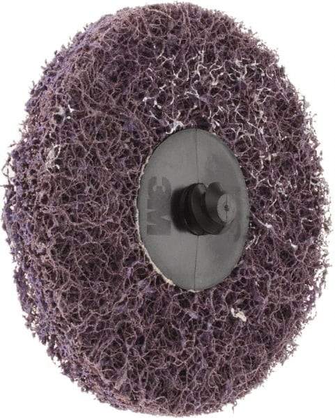 3M - 3" Disc Diam, Aluminum Oxide Quick Change Disc - Type R Attaching System, Nonwoven, Purple, Medium Grade, 15,000 RPM - Eagle Tool & Supply