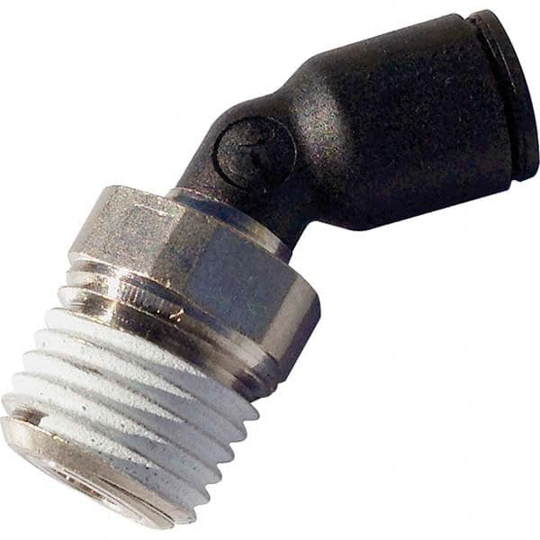 Legris - Plastic Push-To-Connect Tube Fittings Type: Male Elbow 45 Degree Tube Outside Diameter (Inch): 5/16 - Eagle Tool & Supply