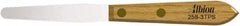 Albion Engineering - 3/8" Wide Spring Blade Stainless Steel Spatula - Flexible, Straight Hardwood Handle, 4" OAL - Eagle Tool & Supply