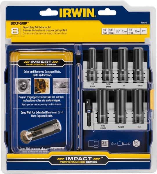 Irwin - 8 Piece Bolt Extractor Set - Plastic Case - Eagle Tool & Supply