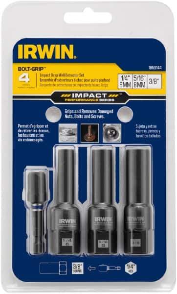 Irwin - 4 Piece Bolt Extractor Set - Clam Shell - Eagle Tool & Supply