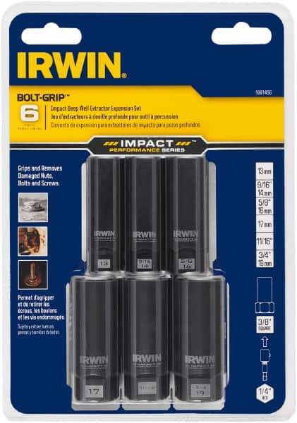 Irwin - 6 Piece Bolt Extractor Set - Magnetic Rail - Eagle Tool & Supply