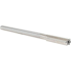 Alvord Polk - 0.4555" High Speed Steel 6 Flute Chucking Reamer - Straight Flute, 0.373" Straight Shank, 1-3/4" Flute Length, 7" OAL - Eagle Tool & Supply
