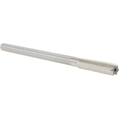 Alvord Polk - 0.4345" High Speed Steel 6 Flute Chucking Reamer - Straight Flute, 0.373" Straight Shank, 1-3/4" Flute Length, 7" OAL - Eagle Tool & Supply