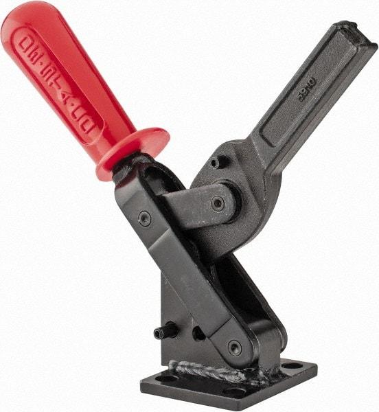 De-Sta-Co - 1,601 Lb Holding Capacity, Vertical Handle, Manual Hold Down Toggle Clamp - 71° Handle Movement, 132° Bar Opening, Solid Bar, Flanged Base, Oxide Finish, Forged Alloy Steel - Eagle Tool & Supply
