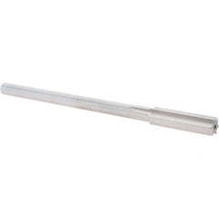 Alvord Polk - 0.474" High Speed Steel 6 Flute Chucking Reamer - Straight Flute, 0.4355" Straight Shank, 2" Flute Length, 8" OAL - Eagle Tool & Supply