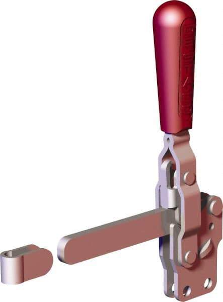 De-Sta-Co - 499 Lb Holding Capacity, Vertical Handle, Manual Hold Down Toggle Clamp - 57° Handle Movement, 99° Bar Opening, Solid Bar, Straight Base, Carbon Steel - Eagle Tool & Supply