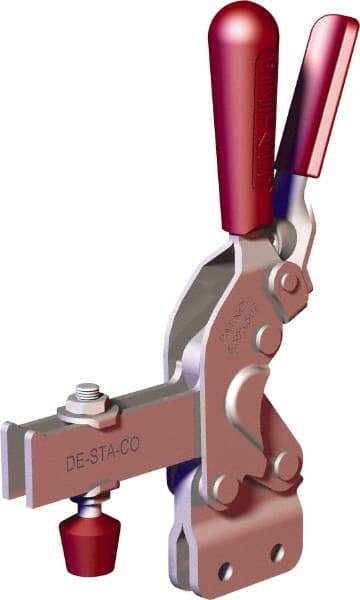 De-Sta-Co - 1,401 Lb Holding Capacity, Vertical Handle, Manual Hold Down Toggle Clamp - 66° Handle Movement, 78° Bar Opening, U-Bar, Straight Base, Carbon Steel - Eagle Tool & Supply